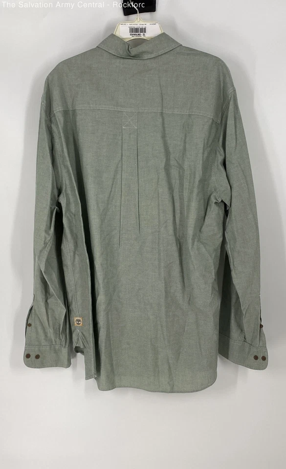 Timberland Mens Green Cotton Regular Fit Long Sleeve Button-Up Shirt Size XL - Image 2 of 4