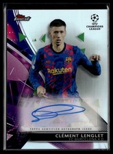 2021-22 Topps Finest UEFA Base Refractor AUTO Clement Lenglet