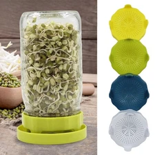 1* Plastic Bean Screen Sprouting Strainer Lid Kit for Wide Mouth Mason Jar 