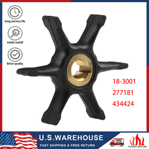 18-3001 Water Pump Impeller for Johnson 2-stroke 3HP 4HP 5HP 5.5HP 6HP 7.5HP - Picture 1 of 12