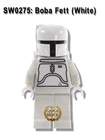 Alternate Minifigure pieces - Boba Fett (White) [Read Description]