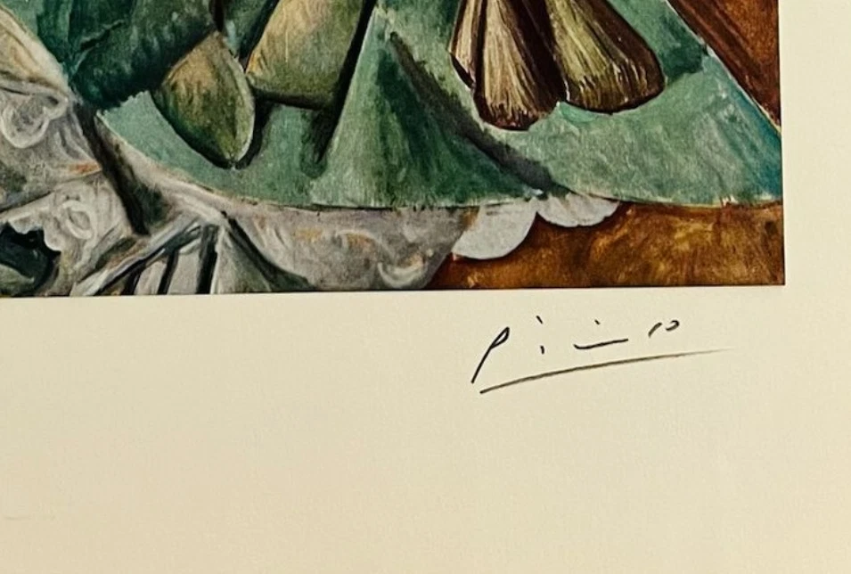 Impresión original firmada de Pablo Picasso, certificado de autenticidad y tasación por $3,500 USD Foto 4 de 4