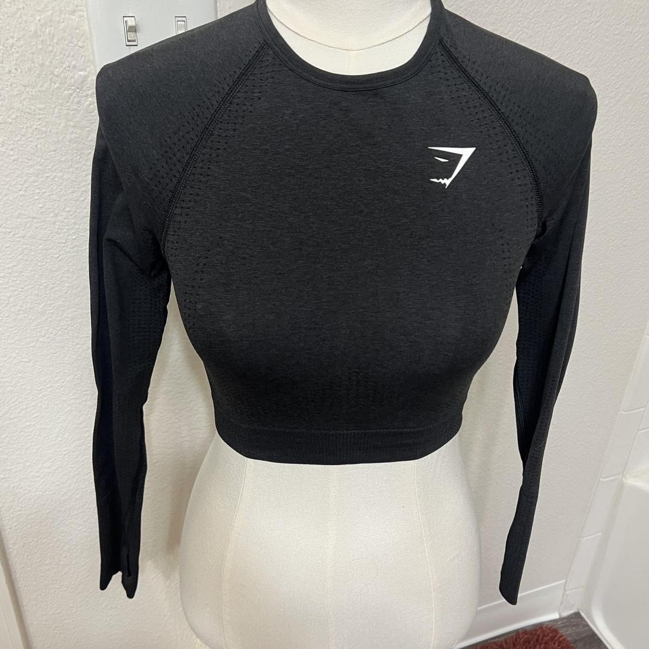 Gymshark Dark Gray Solid Basic Active Athletic Cr… - image 1