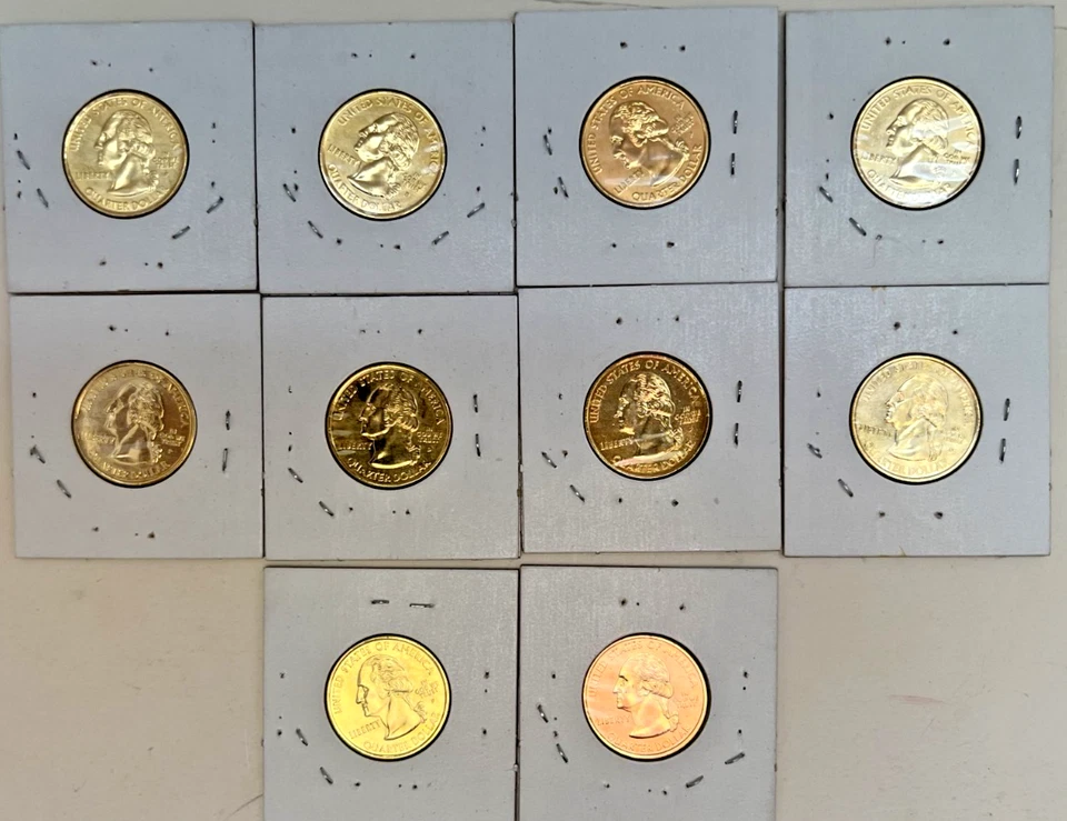 2006 P & D 24 karat gold Overlay State Quarter (10 coins) - Image 2 of 2