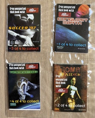 4er Set Dr Pepper Flick Bücher Tomb Raider Fußball 97 Terracide Conquest Erde