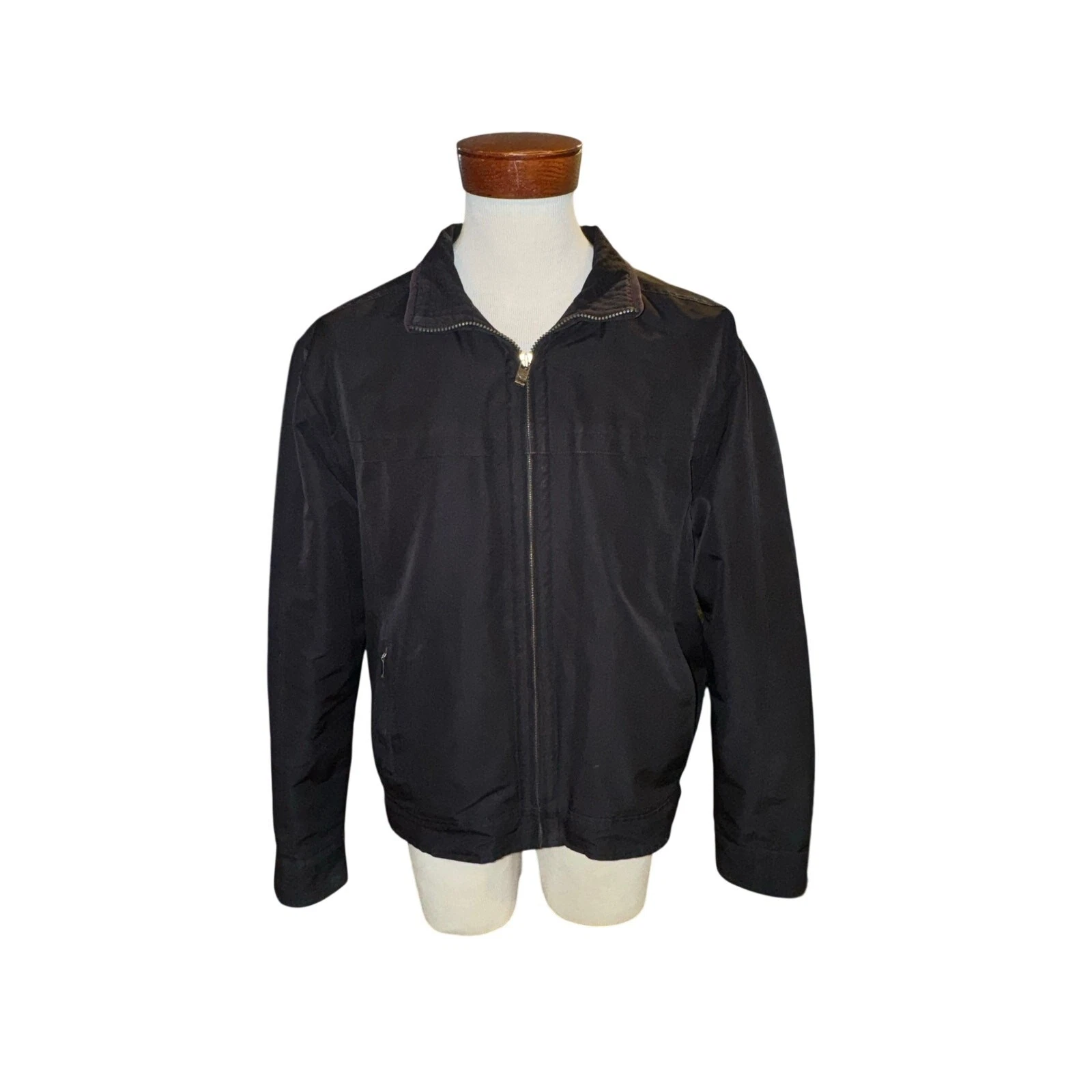 Dockers Black Zip Up Bomber Jacket Men’s Large Insulated Classic