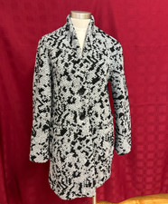 Banana Republic Boucl  Knit Collarless Coat Grey Black Wool Blend Medium