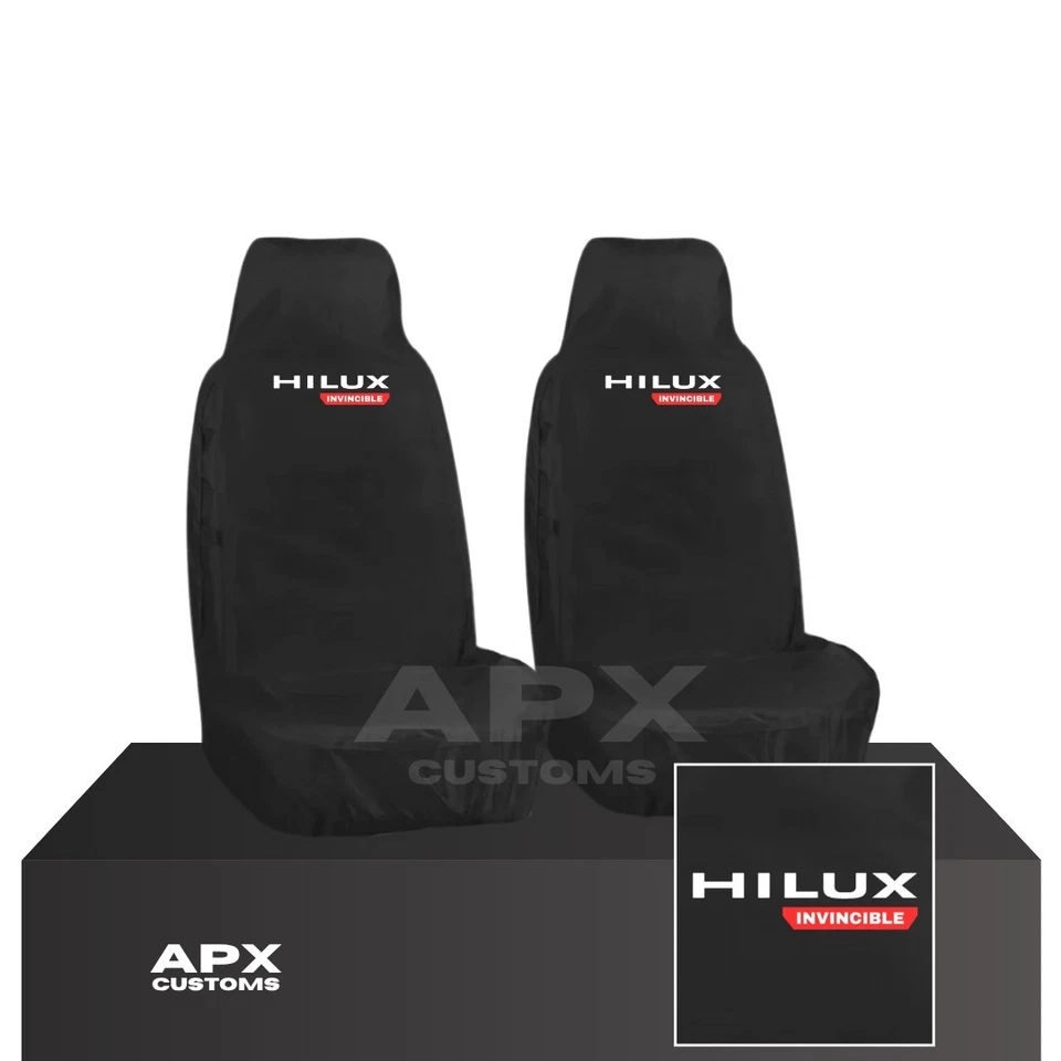 FOR TOYOTA HILUX INVINCIBLE - FRONT + QUILTED REAR WATERPROOF SEAT COVERS - SET - Image 2 of 3