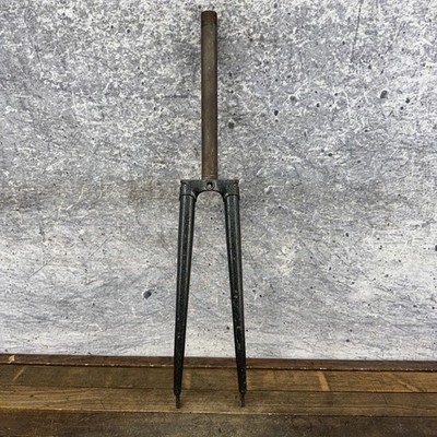 Vintage Road Bike Fork 700c 1in Threaded Steel Lugged Crown