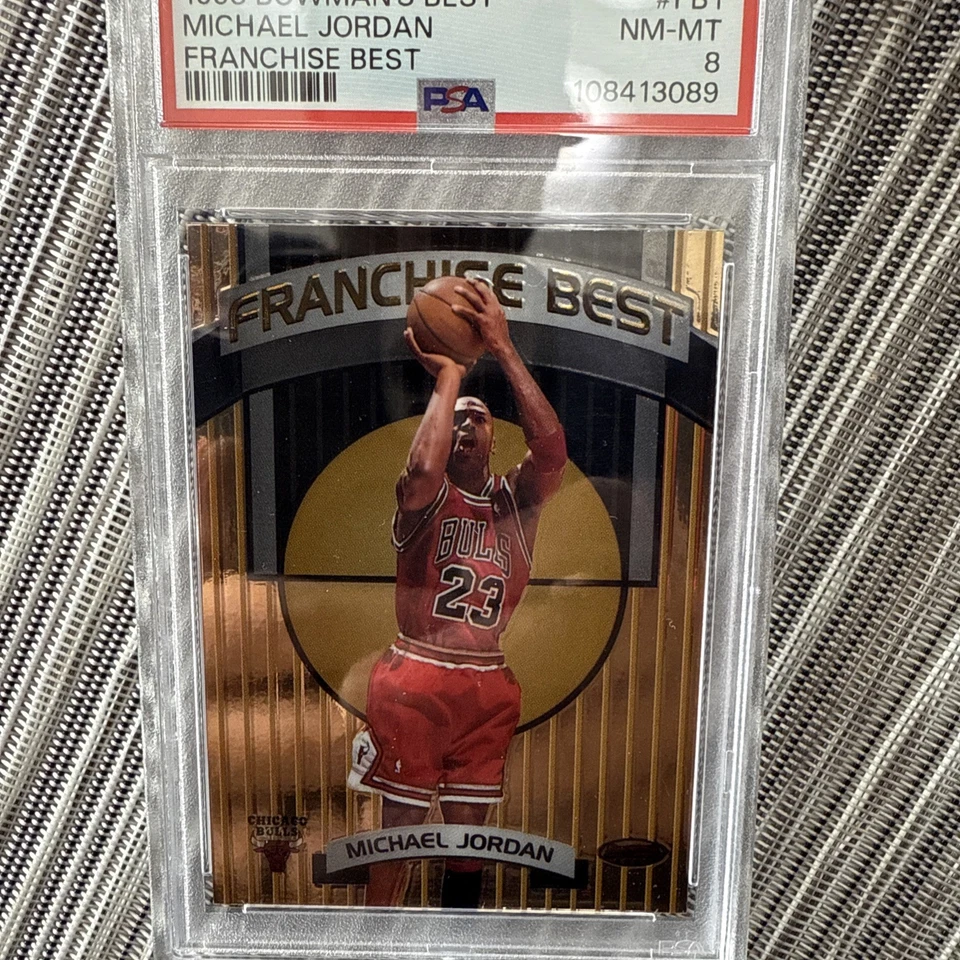 1998-99 Bowman's Best Lot Michael Jordan/Allen Iverson #FB1 and FB10 Both PSA 8! - Image 3 of 4