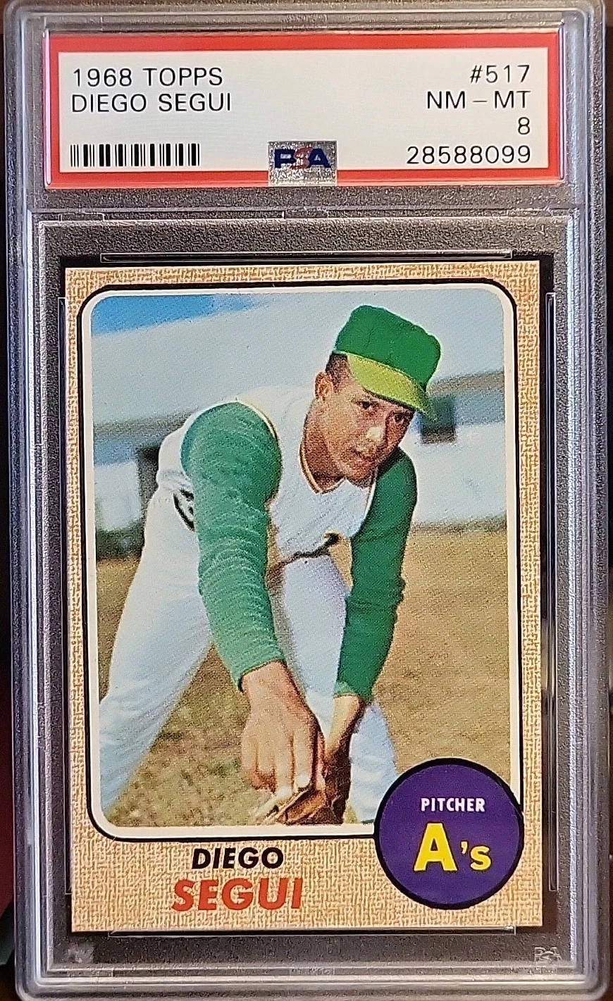Deal for 1968 Topps #517 Diego Segui PSA 8 Athletics