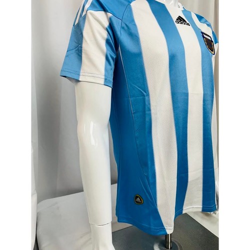Nuovo con etichetta! Maglia calcio Adidas 2010-11 Argentina a righe blu MEDIA - Foto 3 di 10