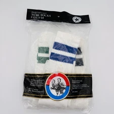 Vintage Tube Socks Mens 9-14 Oxford Club Over the Calf White Striped 3 Pair USA