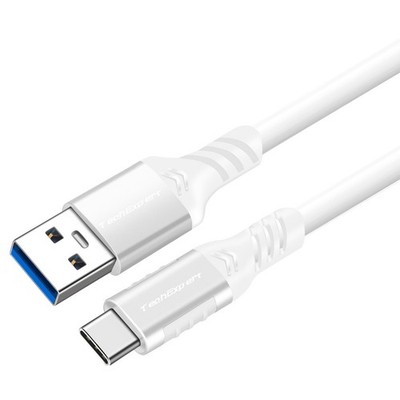 Lade- und Datenkabel USB Typ C auf USB A 3.2gen2 weiß TechExpert
