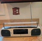 Sony CFS-W303 Vintage AM/FM Radio Dual Cassette Tape Player Recorder Boombox
