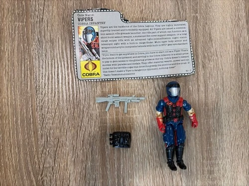 Vintage 1986 Hasbro G.I. Joe  VIPERS COBRA INFANTRY W/Filecard  Complete