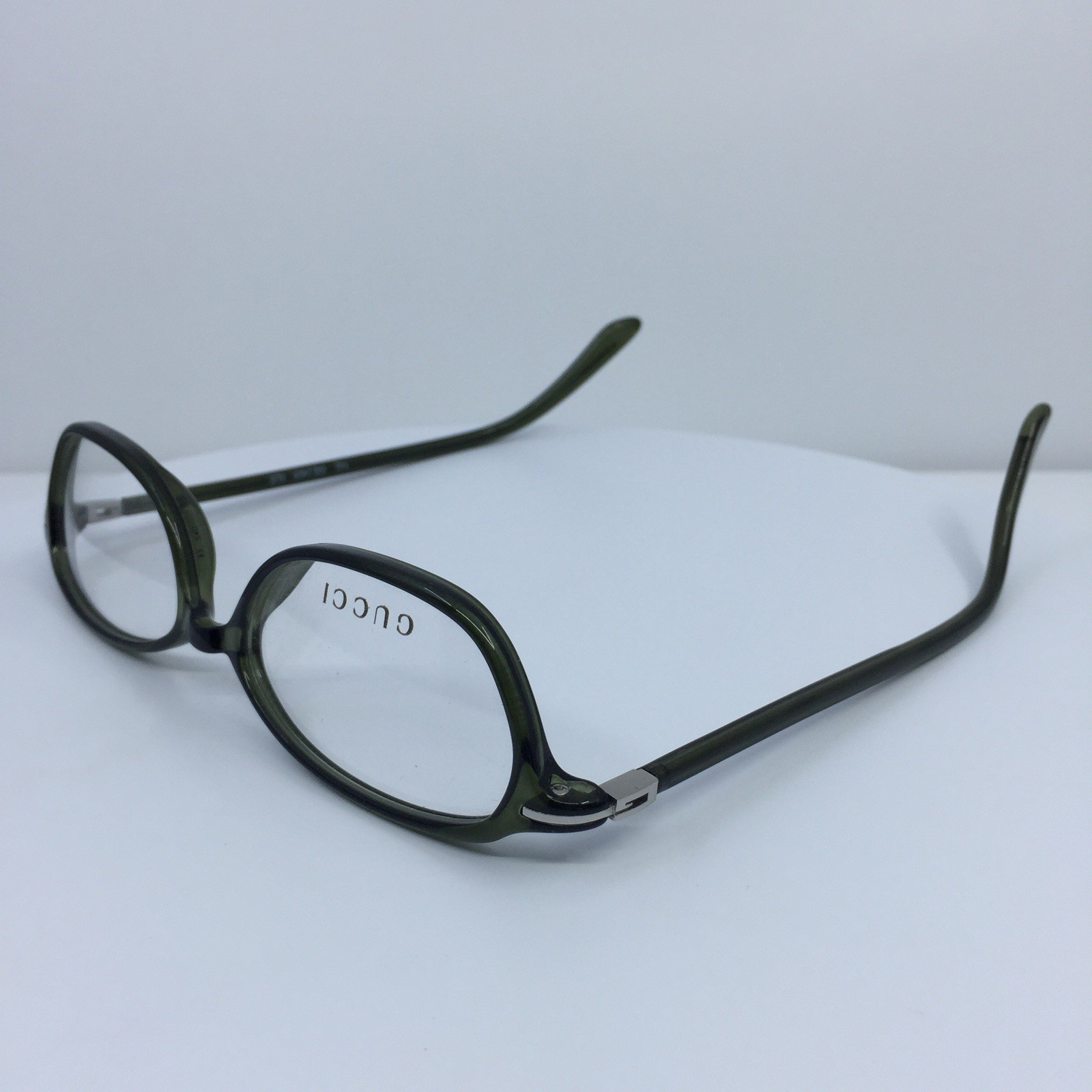 New Vintage GUCCI 2458 Eyeglasses GG 2458 C. 5UE Translucent Green 49-15mm Italy image 8