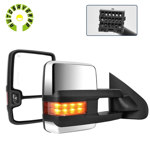 Power Heated Tow Mirrors for 2015-2018 Chevy Silverado 1500 2500HD 3500HD Signal