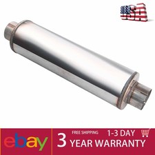 1pc 4 Inlet Diesel Exhaust Muffler 4 Inch Inlet Outlet Resonator Muffler