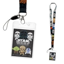 Star Wars Lanyard 3D Characters, Breakaway Feature  ID Badge Holder NWT