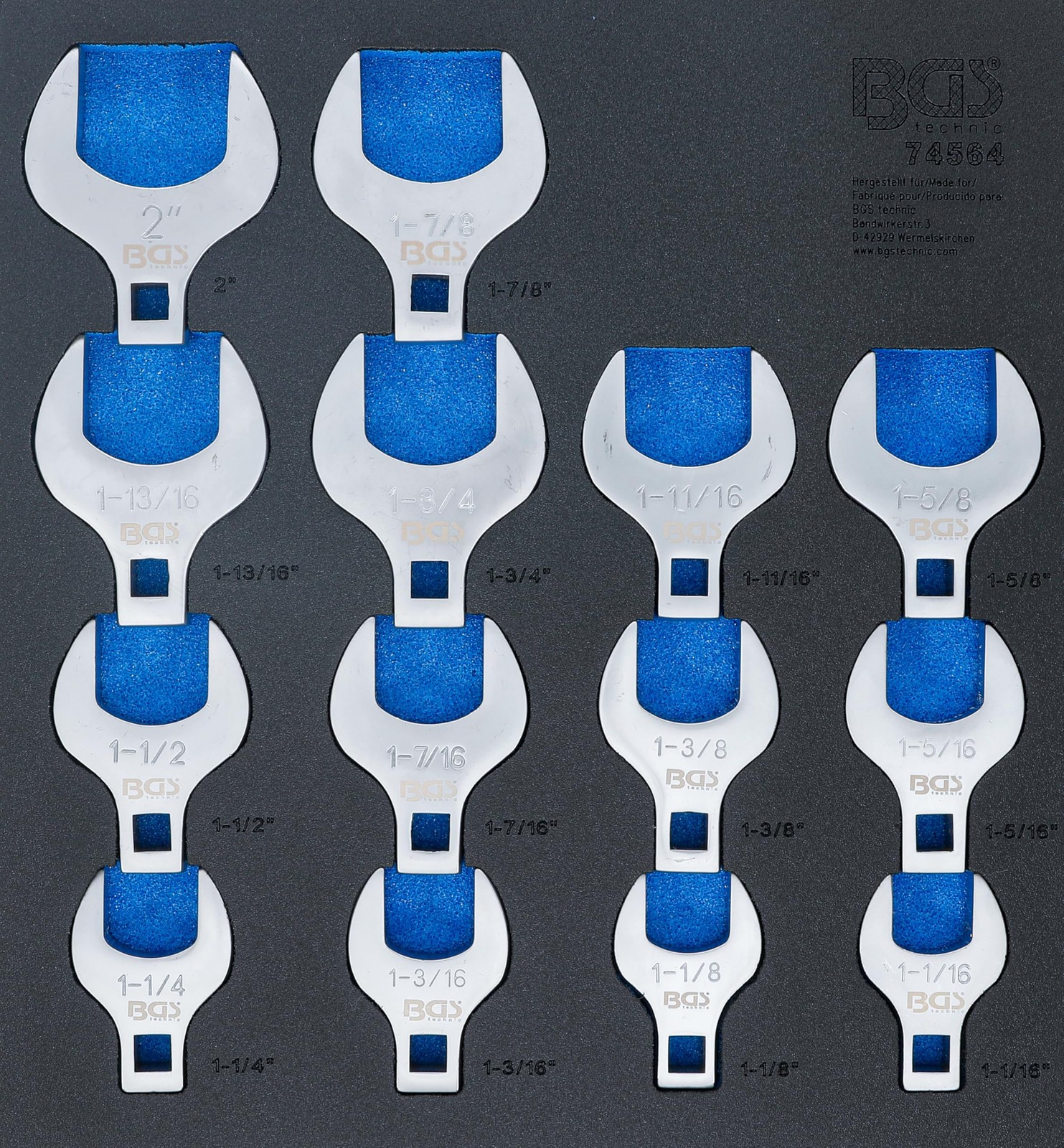 BGS 74564 | Inserto per carrello da officina 2/3: set di chiavi a pedale (y1o)