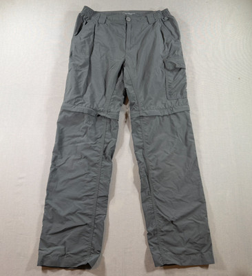 Columbia Smith Creek Convertible Pants Mens 32x30 Gray Fishing Silver Ridge READ