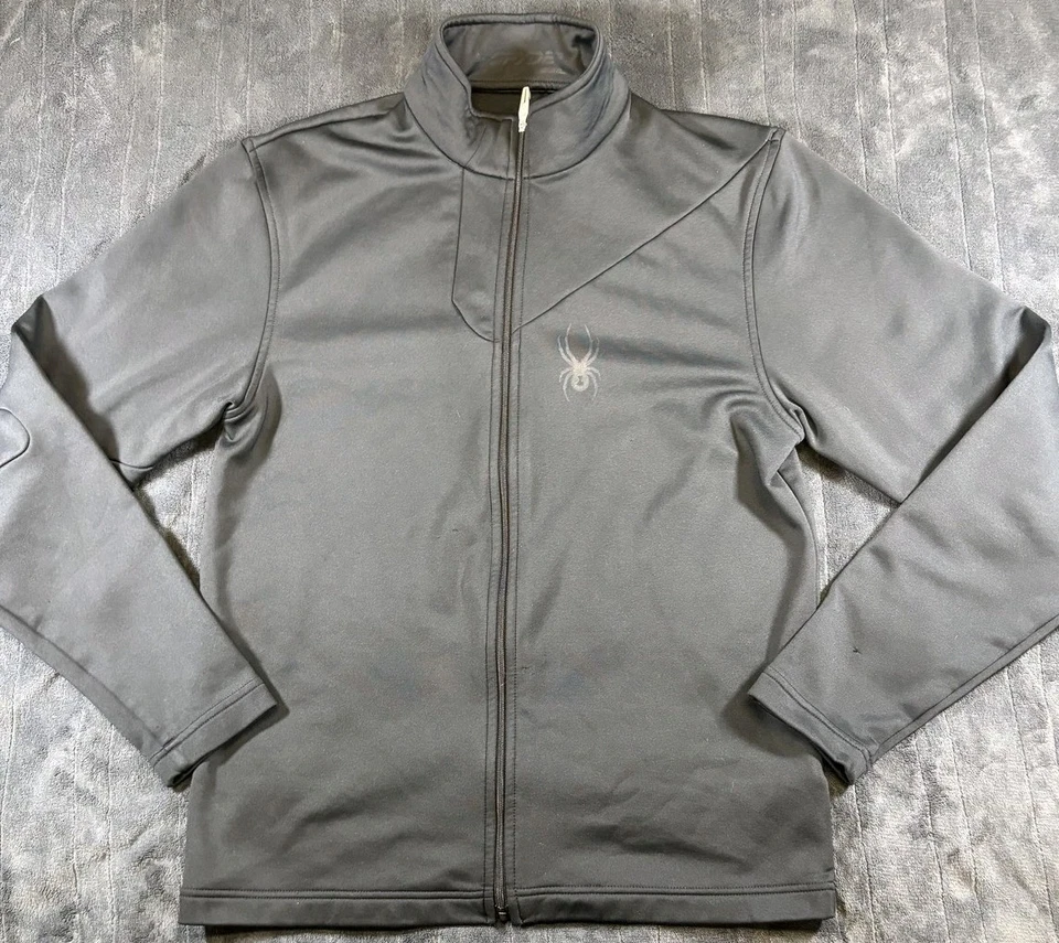 Chaqueta Spyder Para Hombre Pequeña Gris Cremallera Completa Softshell Forrada de Vellón Exterior Otoño 14... Foto 2 de 4