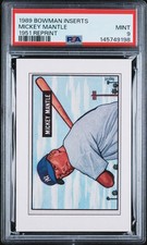 1989 BOWMAN INSERTS MICKEY MANTLE 1951 ROOKIE REPRINT PSA 9 MINT