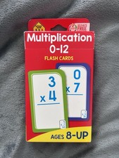 School Zone Multiplication 0-12 Flash Cards Ages 8 2023 MPN 04008