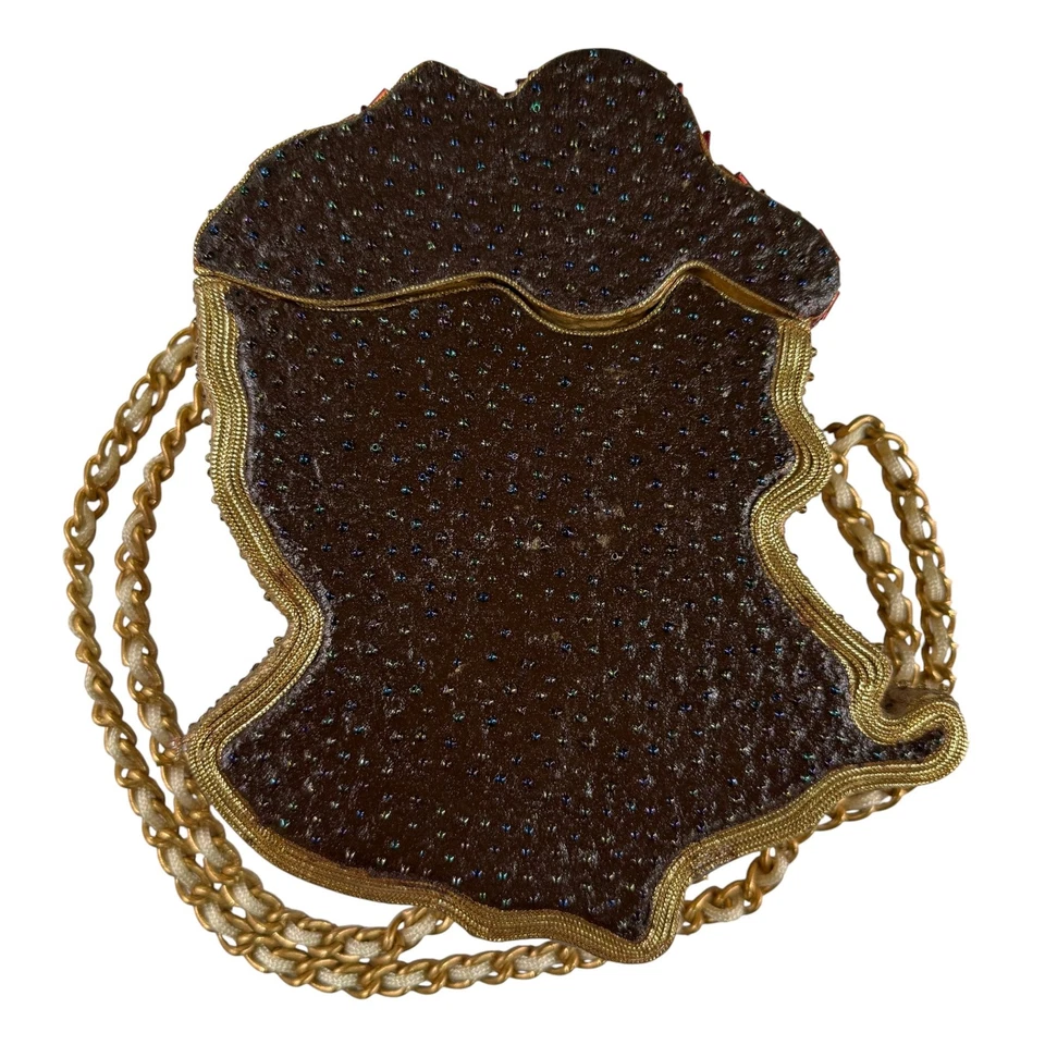 Cartera bandolera de Papá Noel con cuentas años 80-90 Foto 2 de 4