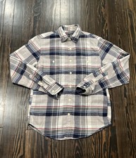 J. Crew Mercantile Flannel Shirt Men s Small Plaid Gray Cotton