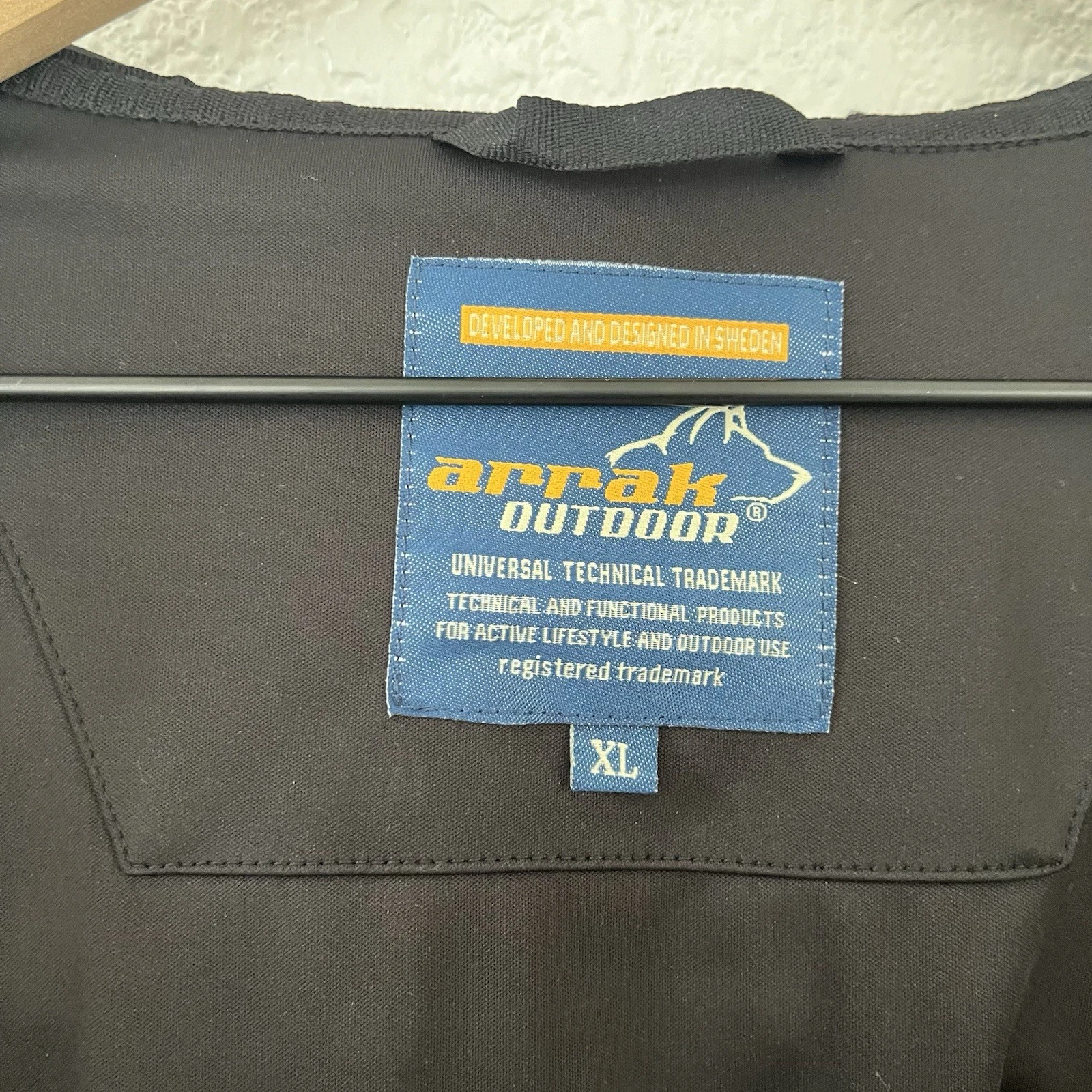 Arrak Outdoor AKKA Mens XL Softshell Jacket WP-3000 Black Sweden - product detail image 16