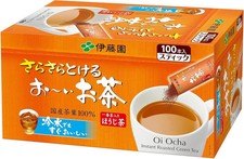 ItoEn Instant Hojicha Powder Tea Sticks 100 Count Japanese Roasted Green Tea