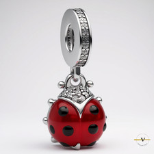 CHARM COCCINELLA ARGENTO 925 BRACCIALE COLLANA DONNA REGALO PORTA FORTUNA