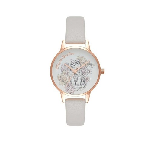 Olivia Burton Animal Motif Floral Cat Watch OB16AM120