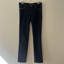 Cache Slim Straight Jeans Women's 6 Dark Wash Studs