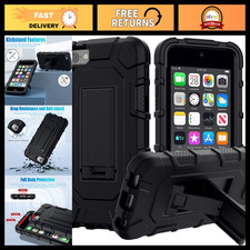 Heavy Duty Shockproof Rugged Case for iPod Touch 7th/6th/5th Gen - Black Cover