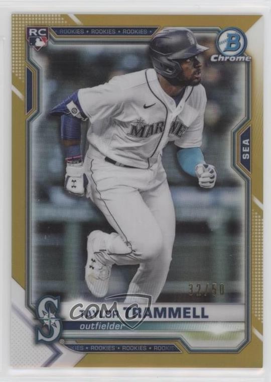 2021 Bowman Chrome Gold Refractor 32/50 Taylor Trammell #61 Rookie RC s7f