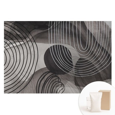 Textured Non-Woven Paste the Wall 3D Effect Geometric Contrast Lines Of Gray