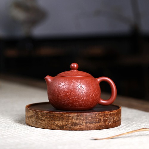 Full Handmade Tea Pot Dragon Carved Embossed Marked Xishi Pot Real Yixing Zisha - Picture 10 of 10