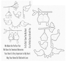 My Favorite Things Set Metal Cutting Dies And Stamps - Tweet Memories, NEW