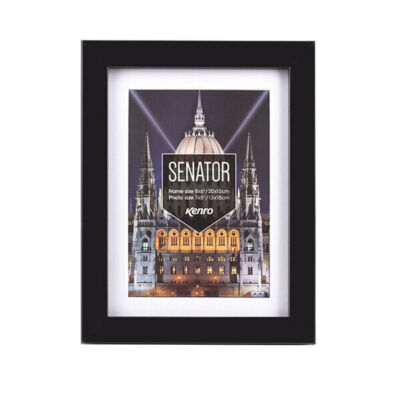 Kenro Senator schwarzer Bilderrahmen mit weißer Matte Holz 6x4'' - 50x70cm