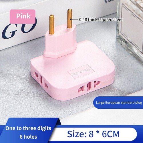 EU Plug 180 Degree Rotary Adapter 3 In 1 Electrical Plug Power Converter - Afbeelding 13 van 19