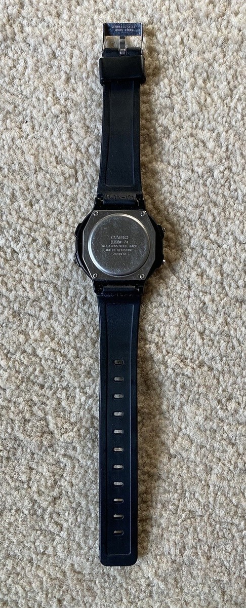 Casio Vintage 593 W-74 Watch With Stopwatch, Date, Alarm, Gold