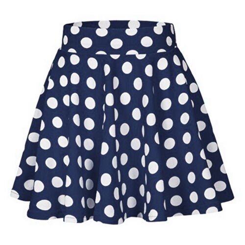 Summer Dot Mini Skirt High Waist Elegant Women's Spring Printed A-line Pleated
