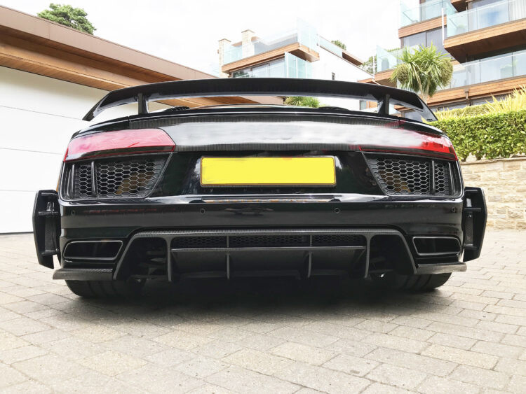 For Audi R8 2016-2018 DRY CARBON FIBER Rear Bumper Air Vent Intake Covers Grille