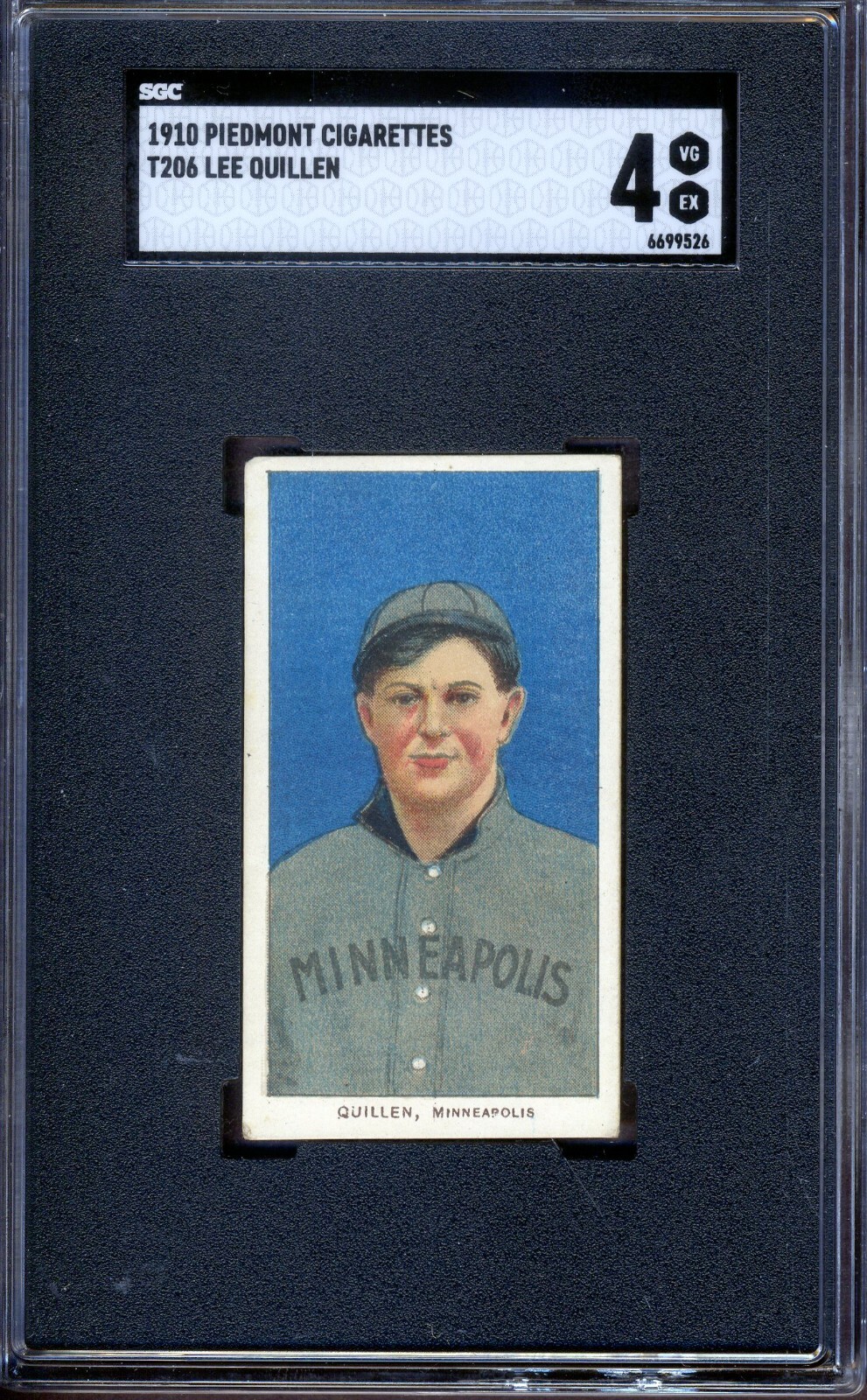 T206 Piedmont Lee Quillen SGC 4 VG-EX *Minneapolis Millers*