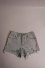 Womens Levi's Light Blue Denim Distressed Cut Off Shorts 27