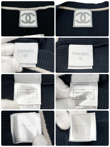 CHANEL Sport Vintage 08P CC Logo Knit Top Pants Set #38 Black White Rank AB - Picture 13 of 13
