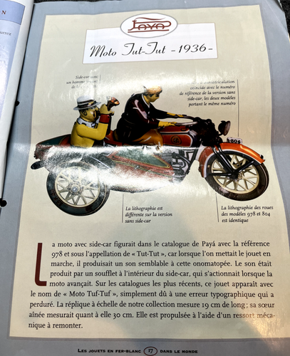 VINTAGE JOUETS EN FER-BLANE CLOCKWORK TUT-TUT MOTORCYCLE & SIDE-CAR VGC - Picture 11 of 11